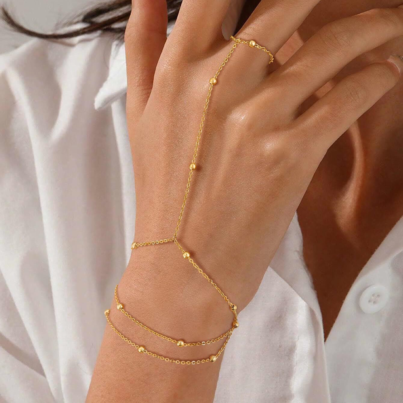 Buy Stylish Ring Bracelet with Premium Light-Luxury Finish