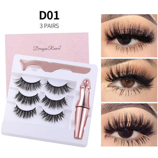 Magnetic Liquid Eyeliner with False Eyelashes and Tweezer