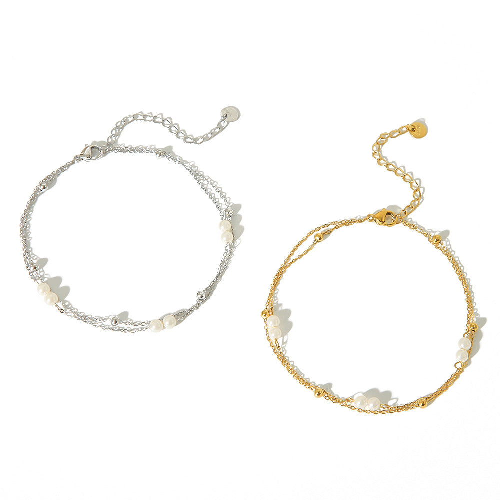 Buy Women’s Double-Layer Creative Beaded Anklet for Style
