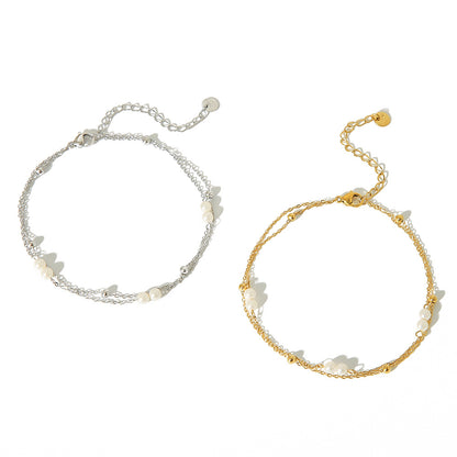 Buy Women’s Double-Layer Creative Beaded Anklet for Style