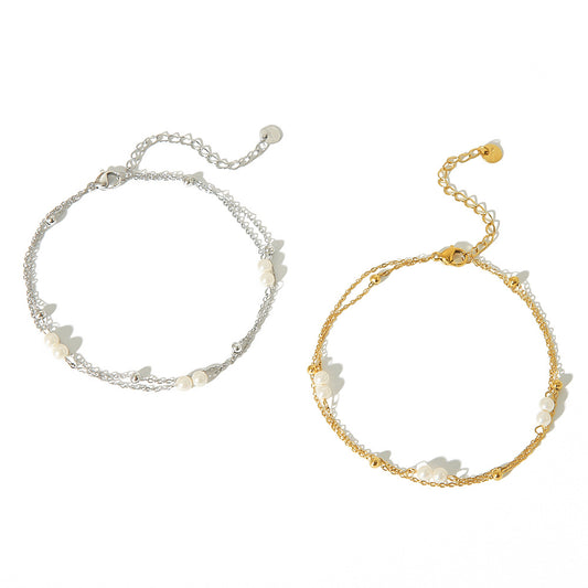 Buy Women’s Double-Layer Creative Beaded Anklet for Style