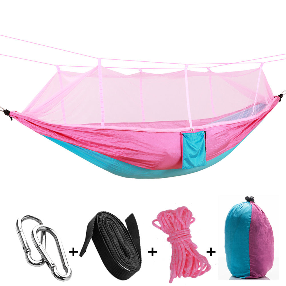 Mosquito Net Camping Hammock with Parachute Cloth
