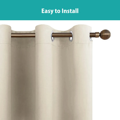 Polyester Grommet Thermal Blackout Curtains 52×63 In Set of 2