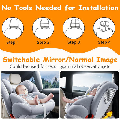 Car-Mounted Baby Monitor with HD Display Easy Monitoring