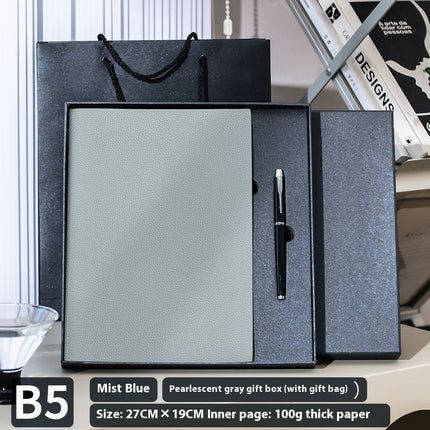 Soft Leather Covered Notebook with Litchi Pattern for Notes