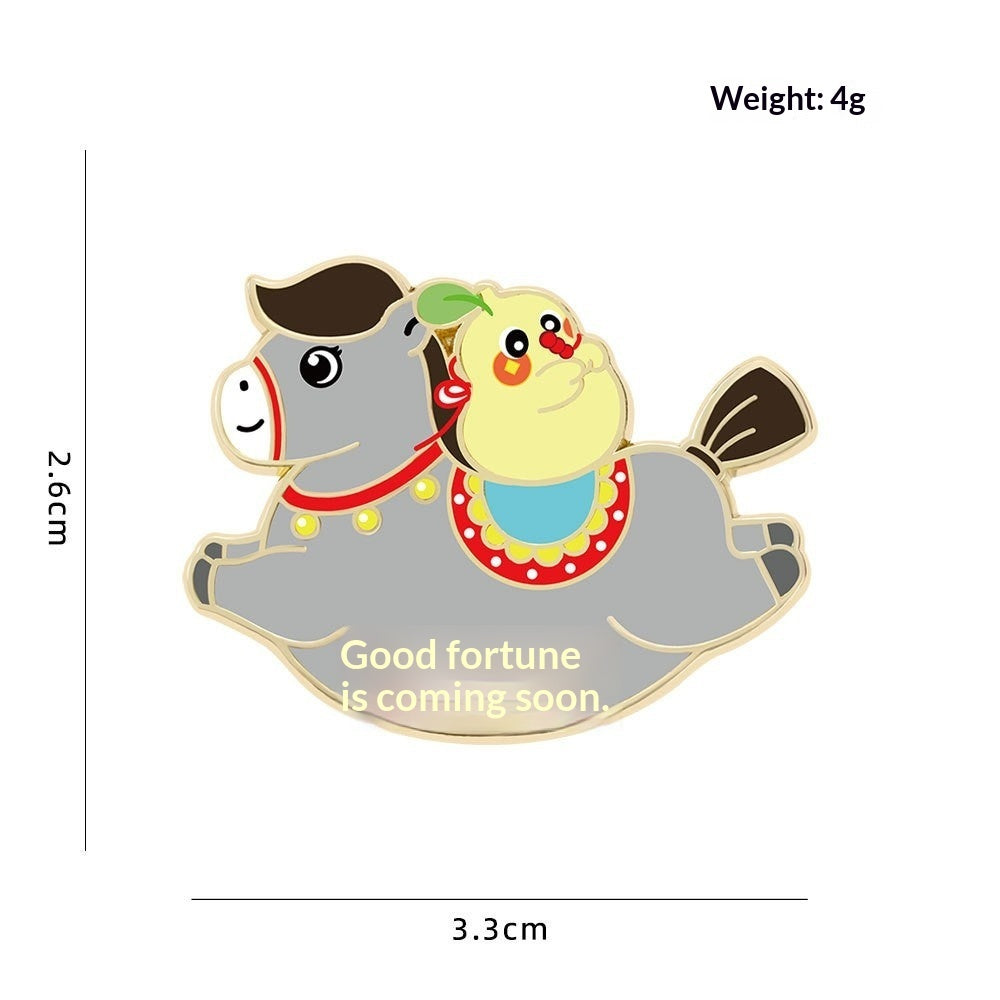 Cute Animal Zodiac Year Gift Brooch Trendy Jewelry Accessory
