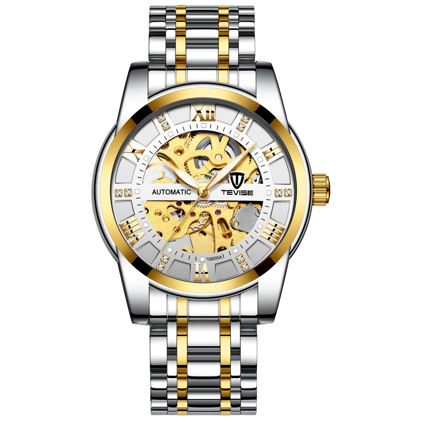 Buy Mechanical Watch with Hollowed-Out Steel Bracelet for Men