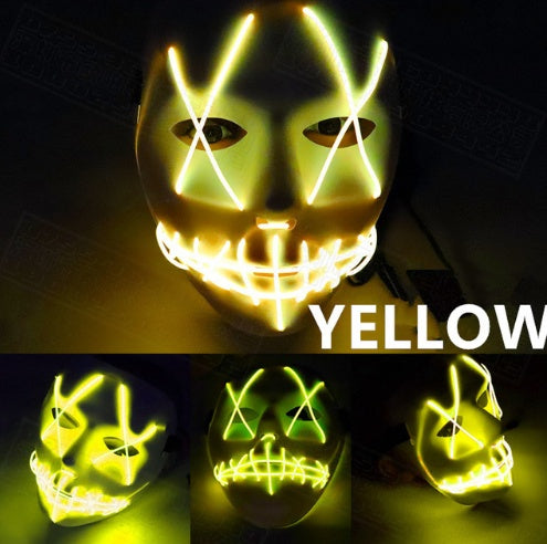 Halloween LED Glowing Full Face Mask for Party and Costume