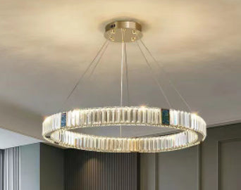 Light Luxury Crystal Living Room Chandelier Stainless Steel
