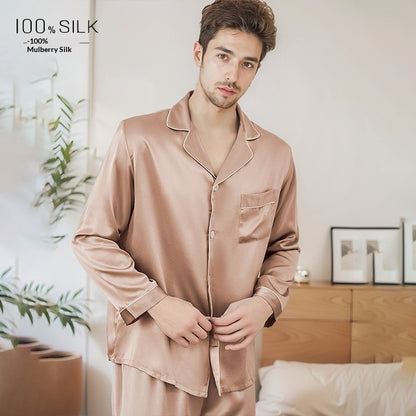 Mumi Heavyweight Silk Pajamas for Men Comfortable Sleepwear