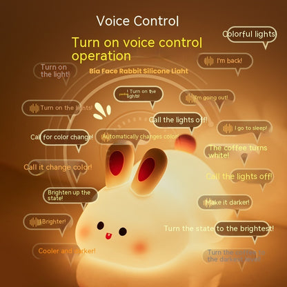 Cute Rabbit LED Night Light Touch Sensor Kids Bedside Lamp