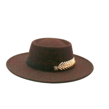 Retro AutumnWinter Wide-Brimmed Wool Jazz Hat for Winter