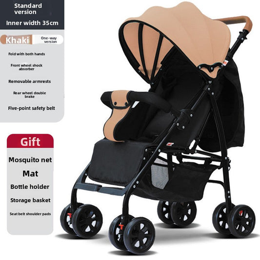 Lightweight Foldable Baby Stroller with Reclining Seat Uses