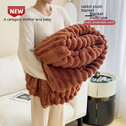 Buy Soft Velvet Fur Blanket Soft Thickening Fur Blanket for Bed