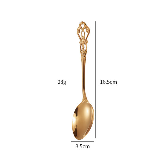 Gold Plated Stainless Steel Spoon Western Dinnerware Set