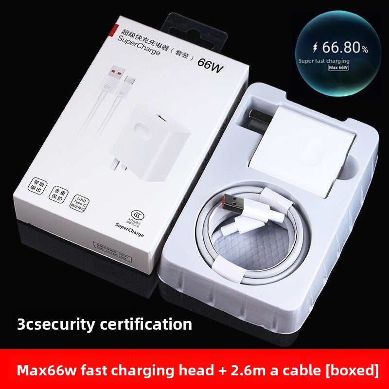66W Super Fast USB Charger with 6A Data Cable