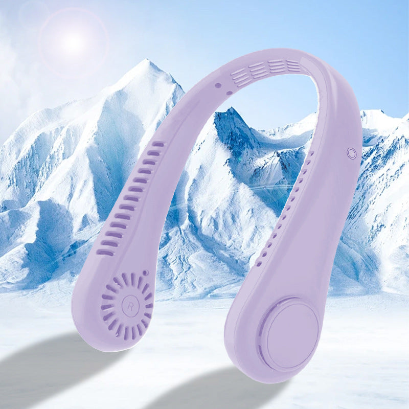 Portable USB Neck Hanging Fan with Rechargeable Cooling Power