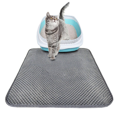 Buy Double Layer Cat Litter Mat With Honeycomb Trapping Design