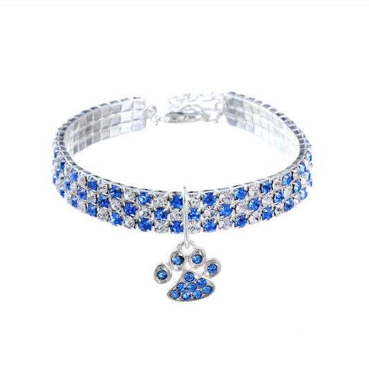 Diamond Pet Collar – Elastic Bling Necklace for Cats & Dogs