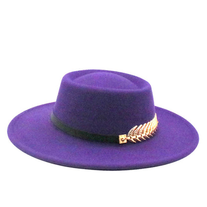 Retro AutumnWinter Wide-Brimmed Wool Jazz Hat for Winter