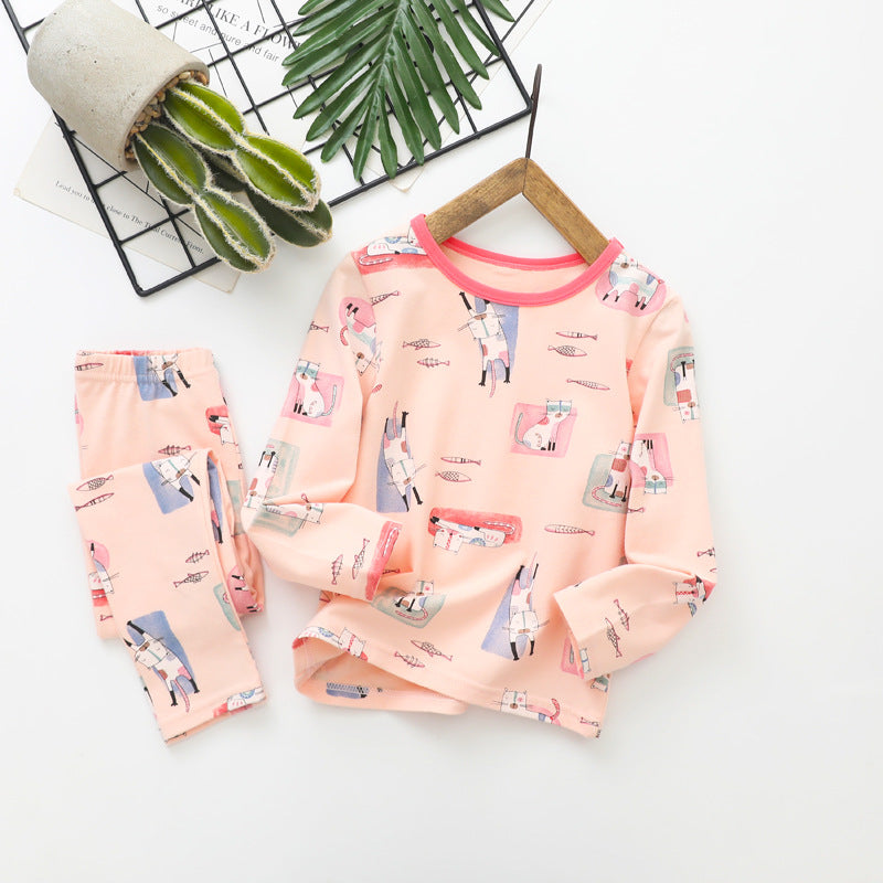 Children’s Autumn Long Trousers Cotton Home Underwear Set