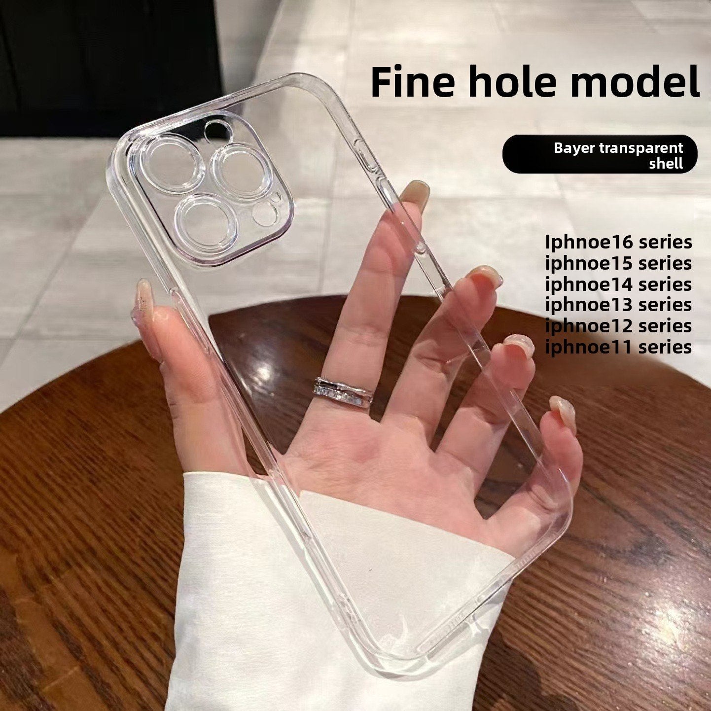 Transparent PC Phone Case for iPhone 11-17 Anti Scratch Fit