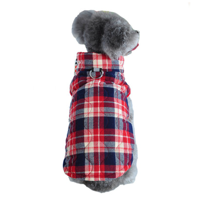 Buy Winter Dog Clothes | Heavy Cotton Plaid Zipper Jacket