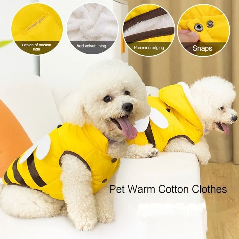 Bee Costume Dog Coat – Warm Winter Jacket for Small to Large Dogs