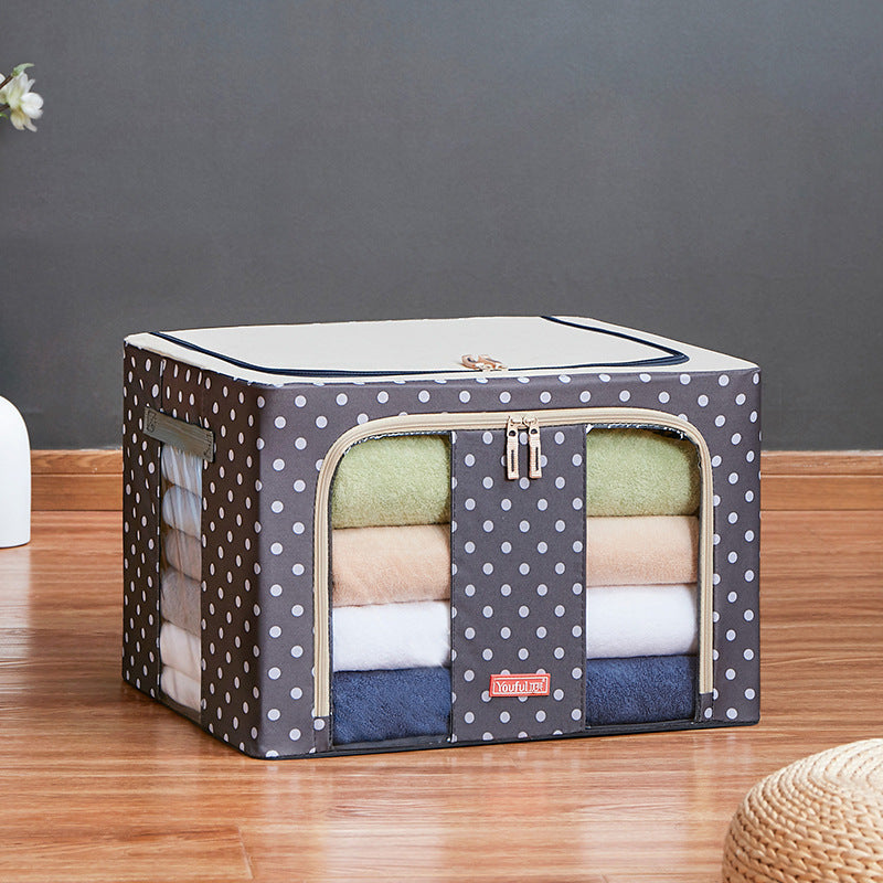 Double Window Storage Box Foldable Fabric Organizer for Home