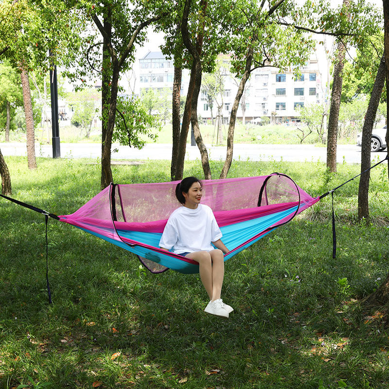 Automatic Quick Opening Mosquito Proof Camping Hammock