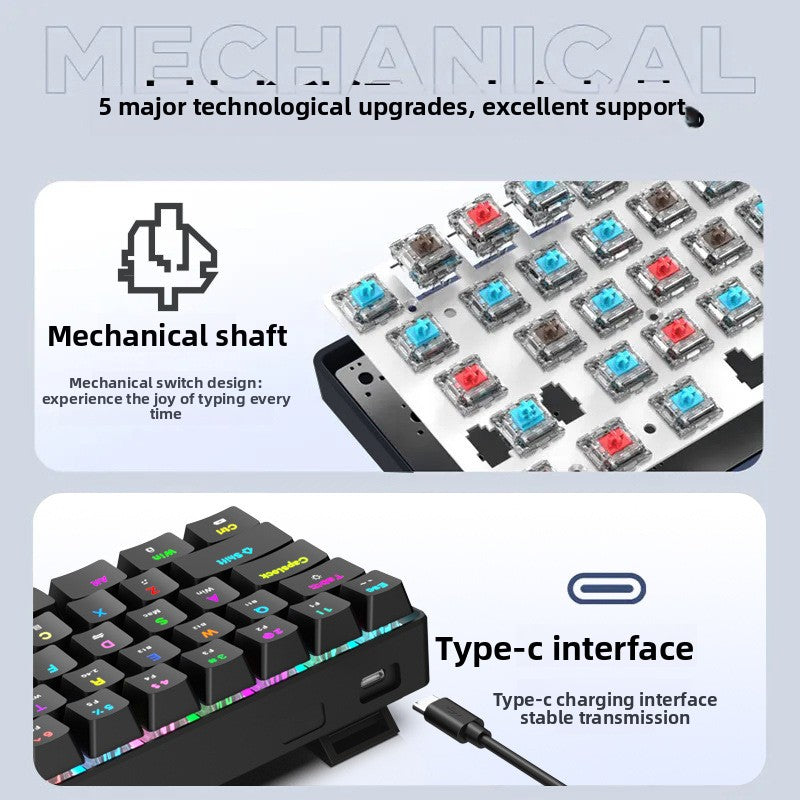 68-Key Wireless Bluetooth RGB Mechanical Keyboard with Detachable Keycaps