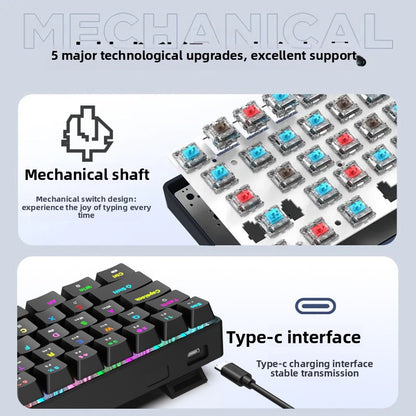 68-Key Wireless Bluetooth RGB Mechanical Keyboard with Detachable Keycaps