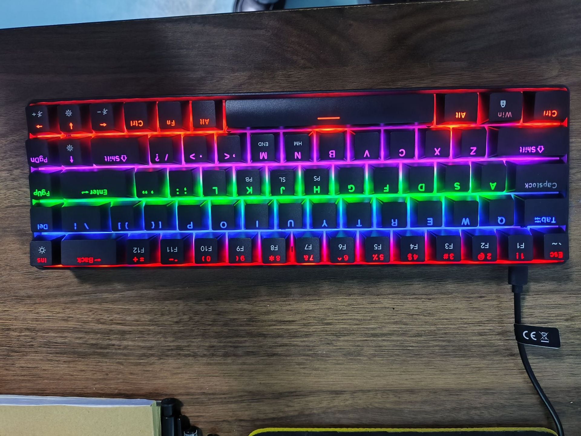 68-Key Wireless Bluetooth RGB Mechanical Keyboard with Detachable Keycaps