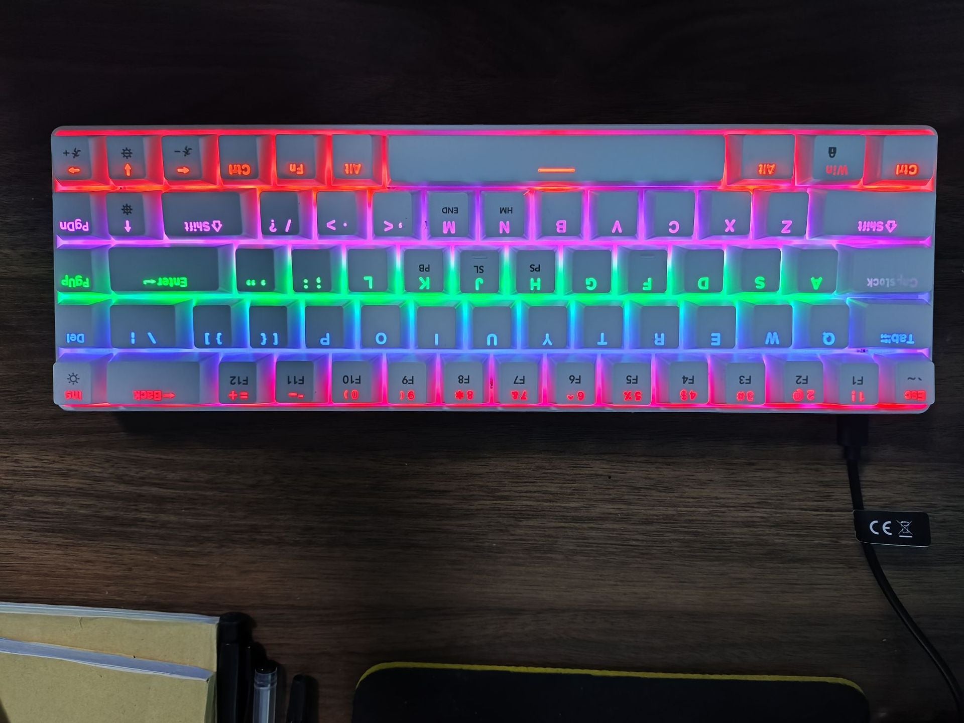 68-Key Wireless Bluetooth RGB Mechanical Keyboard with Detachable Keycaps