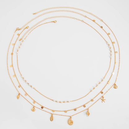 Sexy Pearl Thin Chain Shell Body Jewelry Elegant Accessory