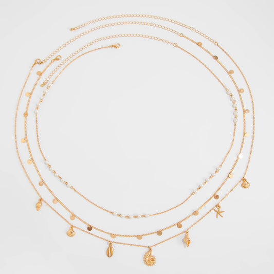 Sexy Pearl Thin Chain Shell Body Jewelry Elegant Accessory