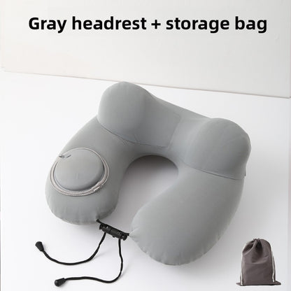 Press-Type Inflatable U-Shaped Travel Neck Pillow Comfort