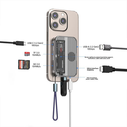 Magnetic M.2 NVMe SATA Drive Enclosure with Docking Station