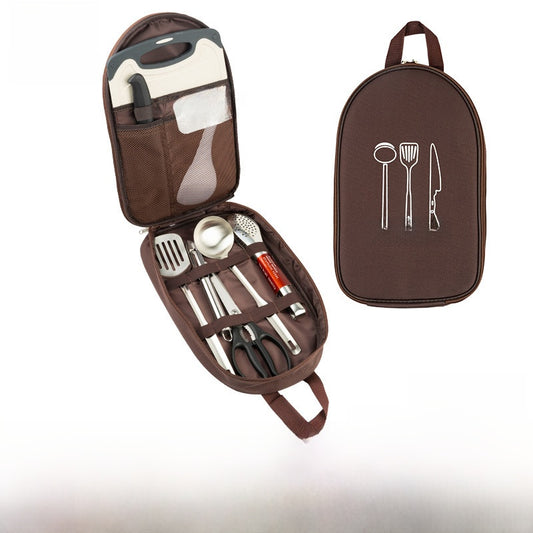 Outdoor Stainless Steel Camping Cookware Set Portable Kit