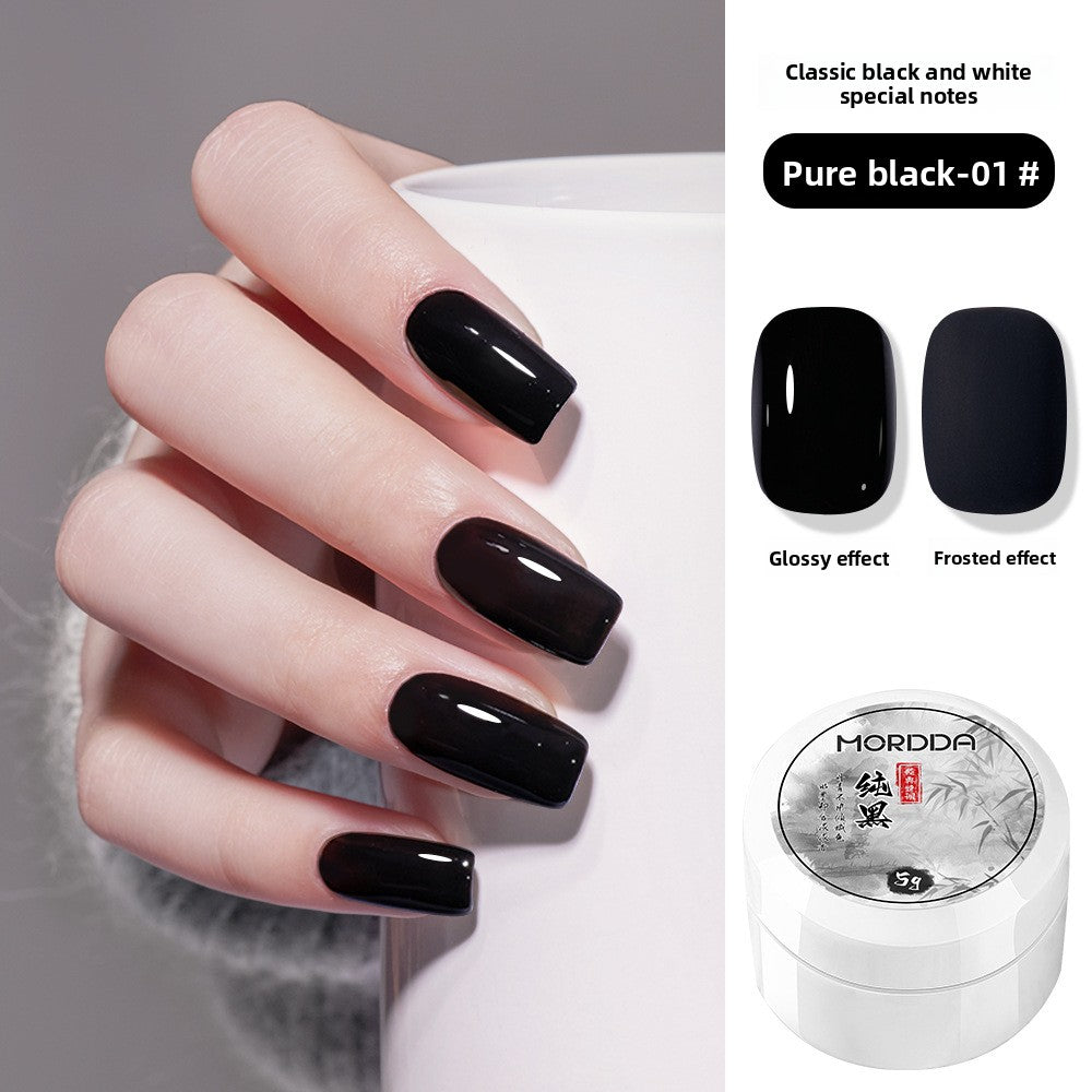 Black and White Nail Polish Glue for Smooth Nail Finish