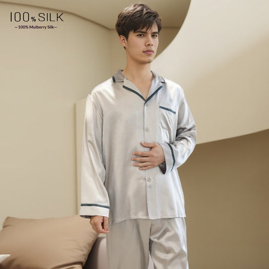 Mumi Heavyweight Silk Pajamas for Men Comfortable Sleepwear
