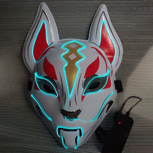 Glowing Cat Face Mask for Women Demon Slayer Cosplay & Party