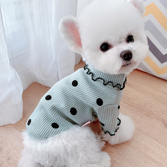 Dot Turtleneck Dog Bottoming Shirt – Stylish Pet Clothing