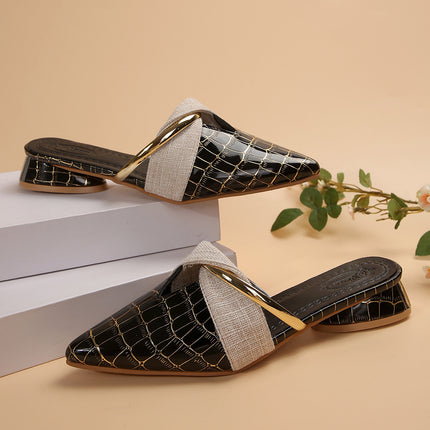 Women’s Fashion Pointed-Toe Low-Heel Outdoor Slippers