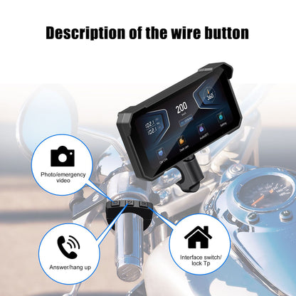 6.25 Inch Motorcycle GPS Navigator with CarPlay Dual Camera