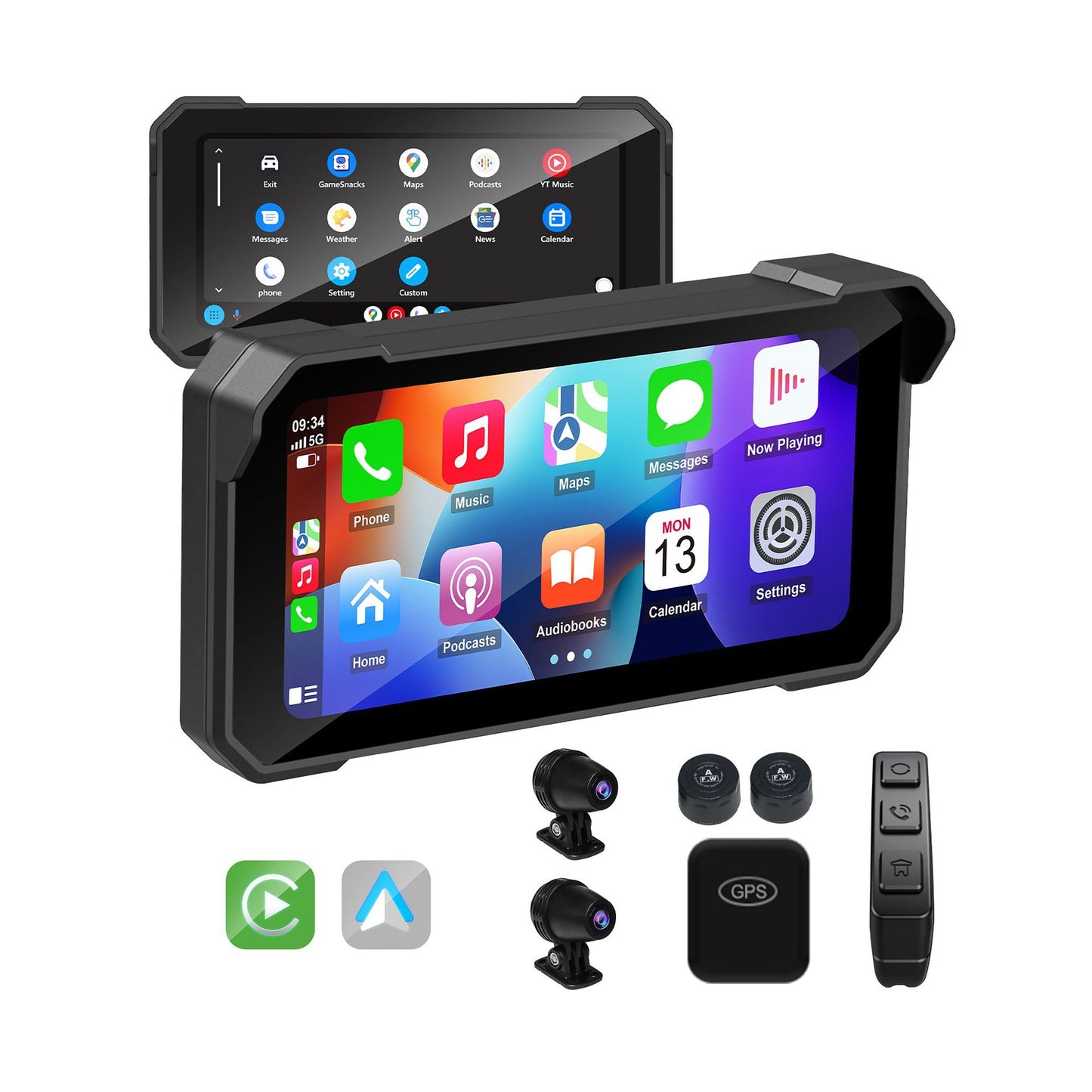 6.25 Inch Motorcycle GPS Navigator with CarPlay Dual Camera