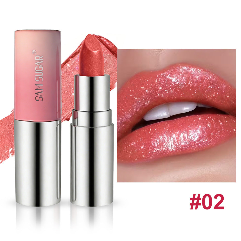 6-Color Gradient Pearly Lipstick with Fine Shimmer