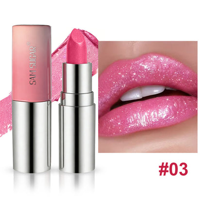 6-Color Gradient Pearly Lipstick with Fine Shimmer