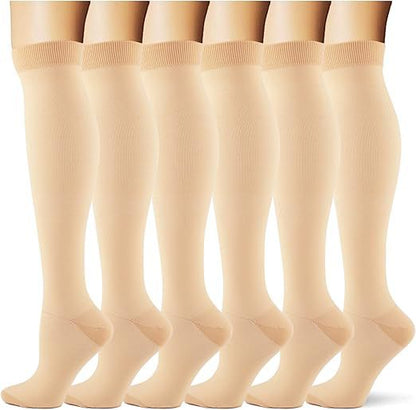 6-Pair Graduated Compression Socks Set