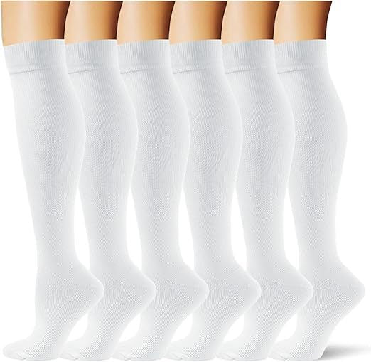 6-Pair Graduated Compression Socks Set